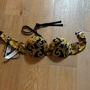 Versace Baroque Hibiscus Floral Bandeau Top
